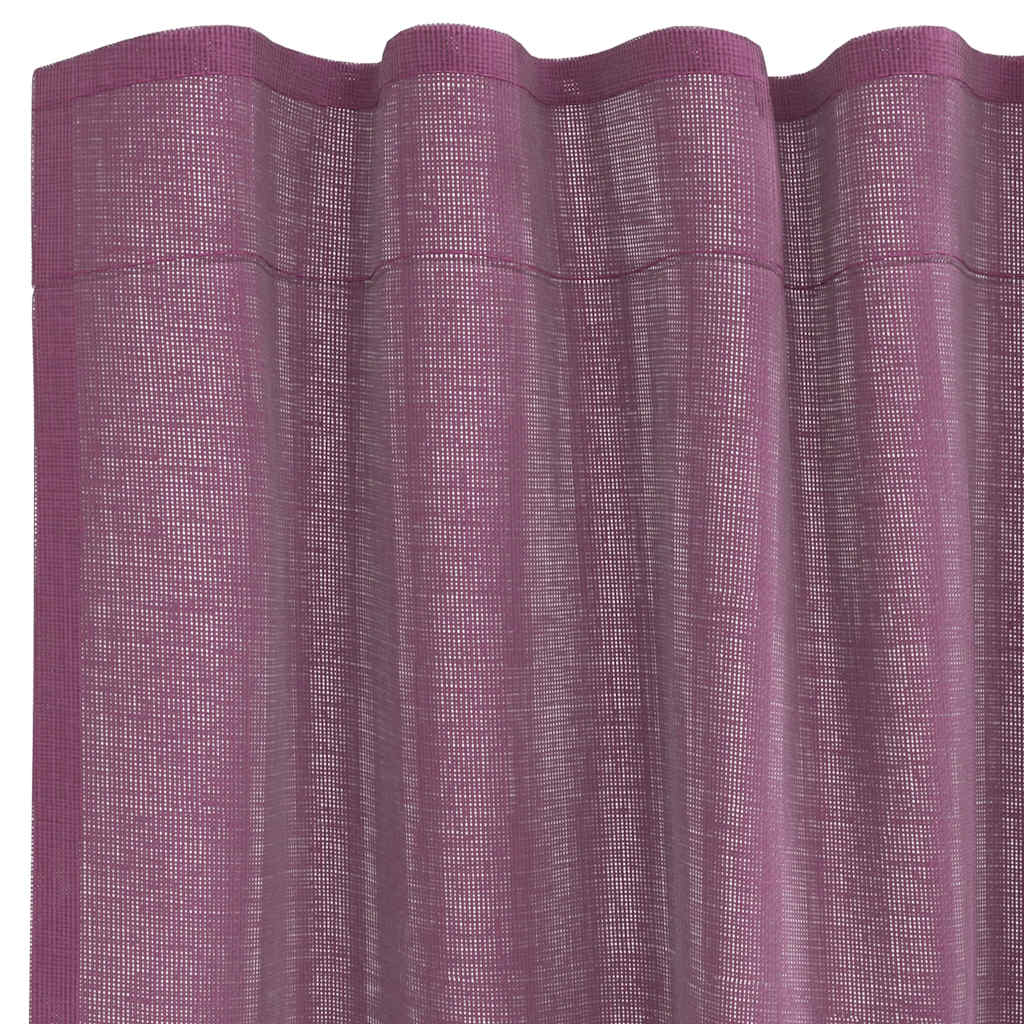 Voile gardiner med stanglommer 2 stk lilla
