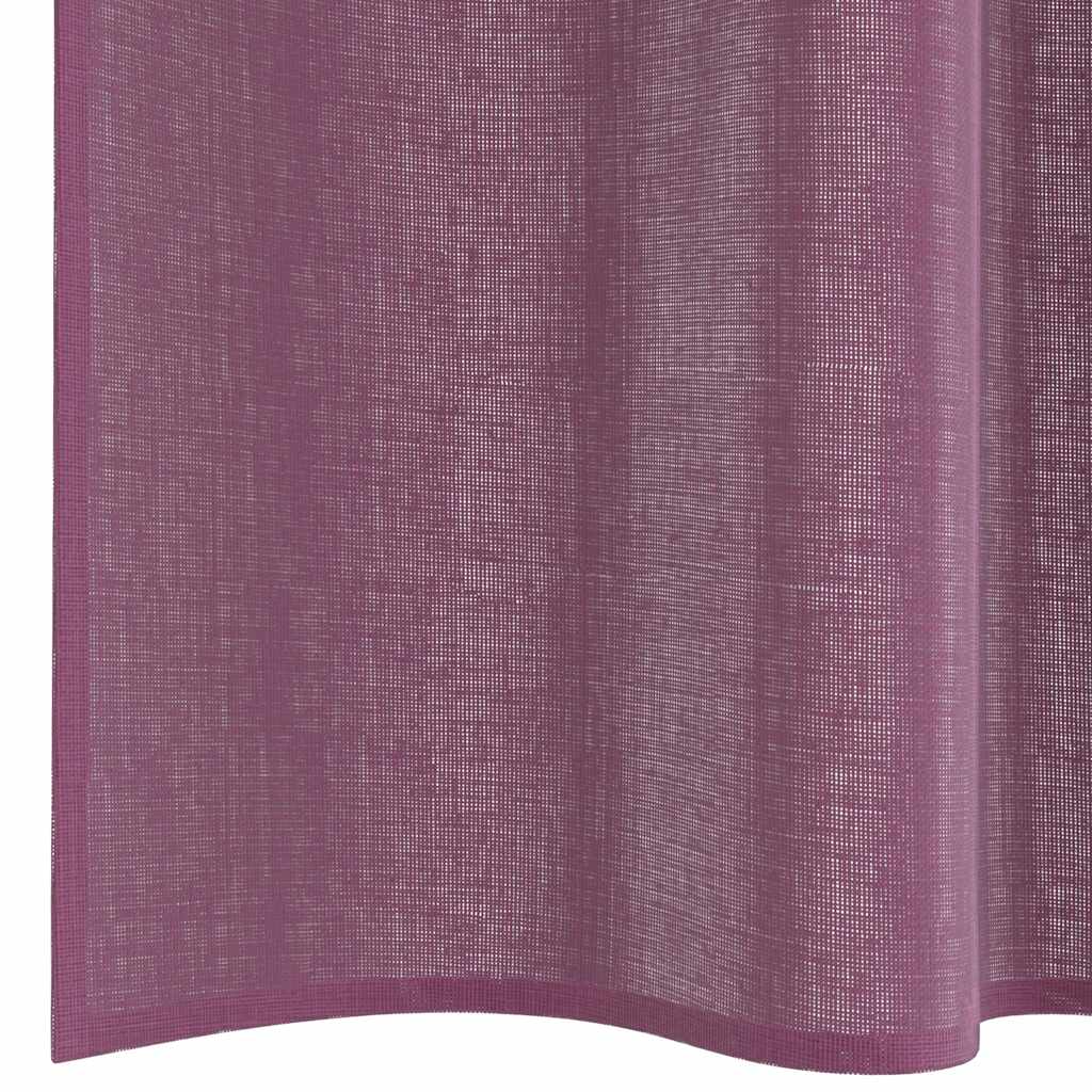 Voile gardiner med stanglommer 2 stk lilla