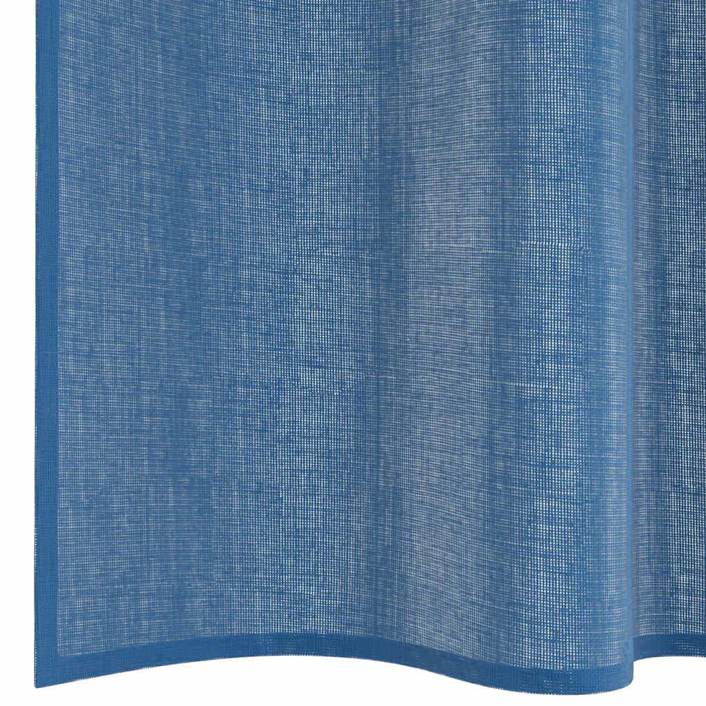 Voile gardiner med stanglommer 2 stk kongeblå