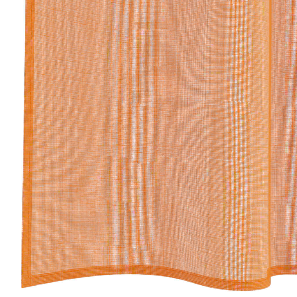 Voile gardiner med stanglommer 2 stk terrakotta