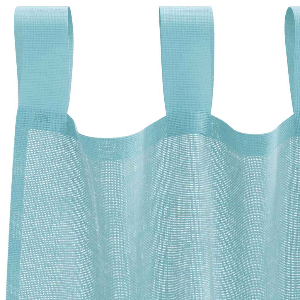Voile gardiner med stanglommer 2 stk turkis