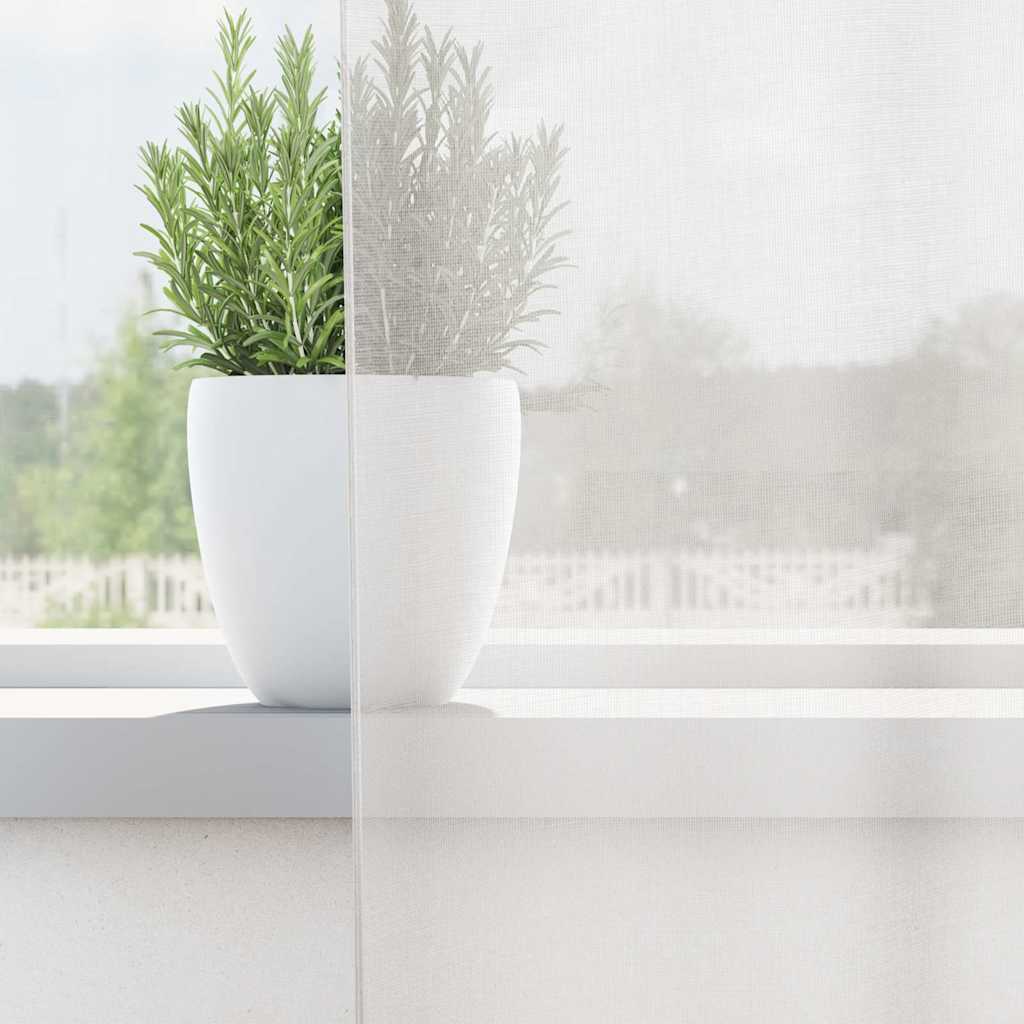 Voile gardiner med stanglommer 2 stk hvit vidaXL