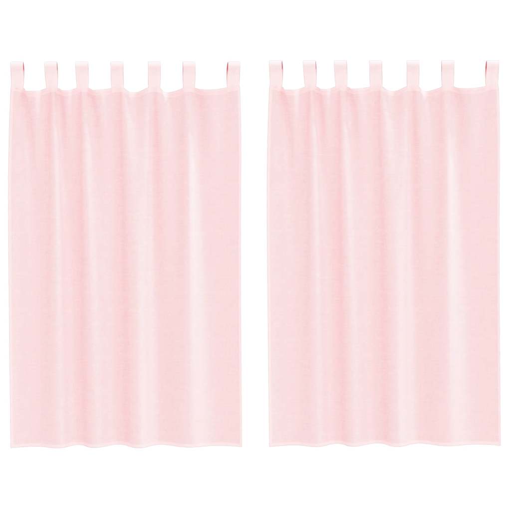 Voilegardiner med hemper 2 stk lyserosa 140x175 cm