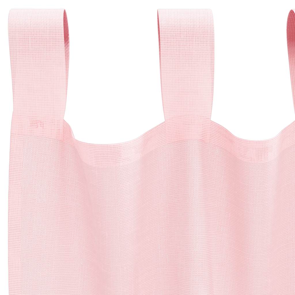 Voilegardiner med hemper 2 stk lyserosa 140x225 cm
