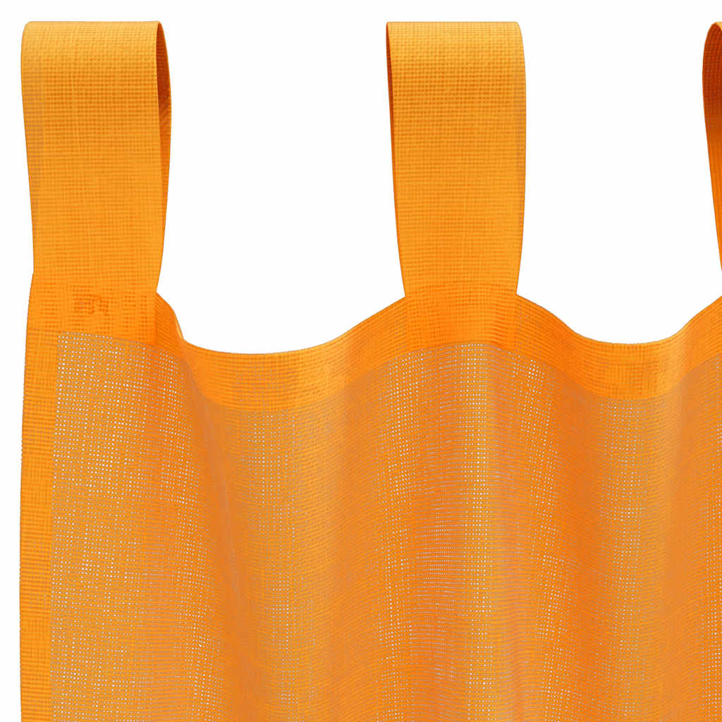 Voilegardiner med hemper 2 stk oransje 140x175 cm