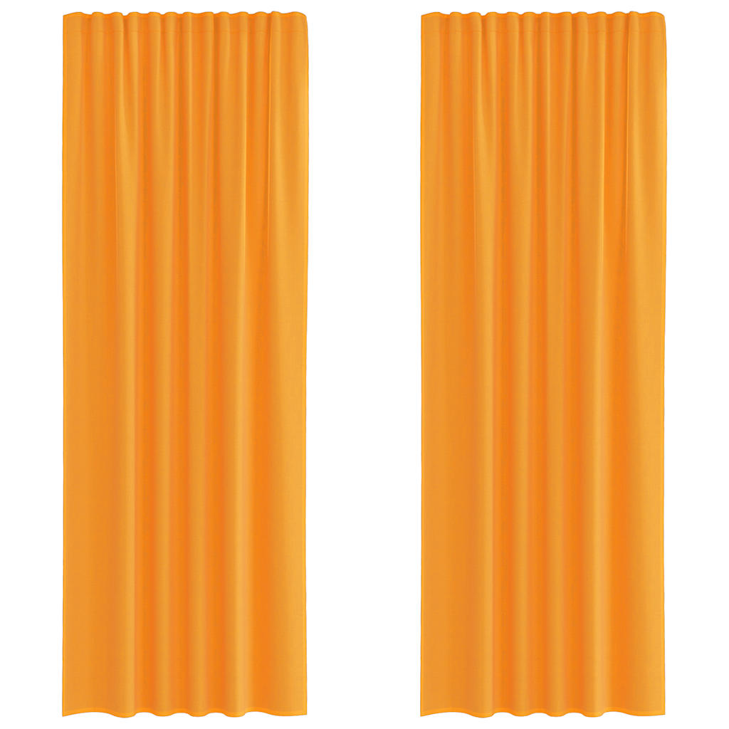 Voilegardiner med hemper 2 stk oransje 140x260 cm