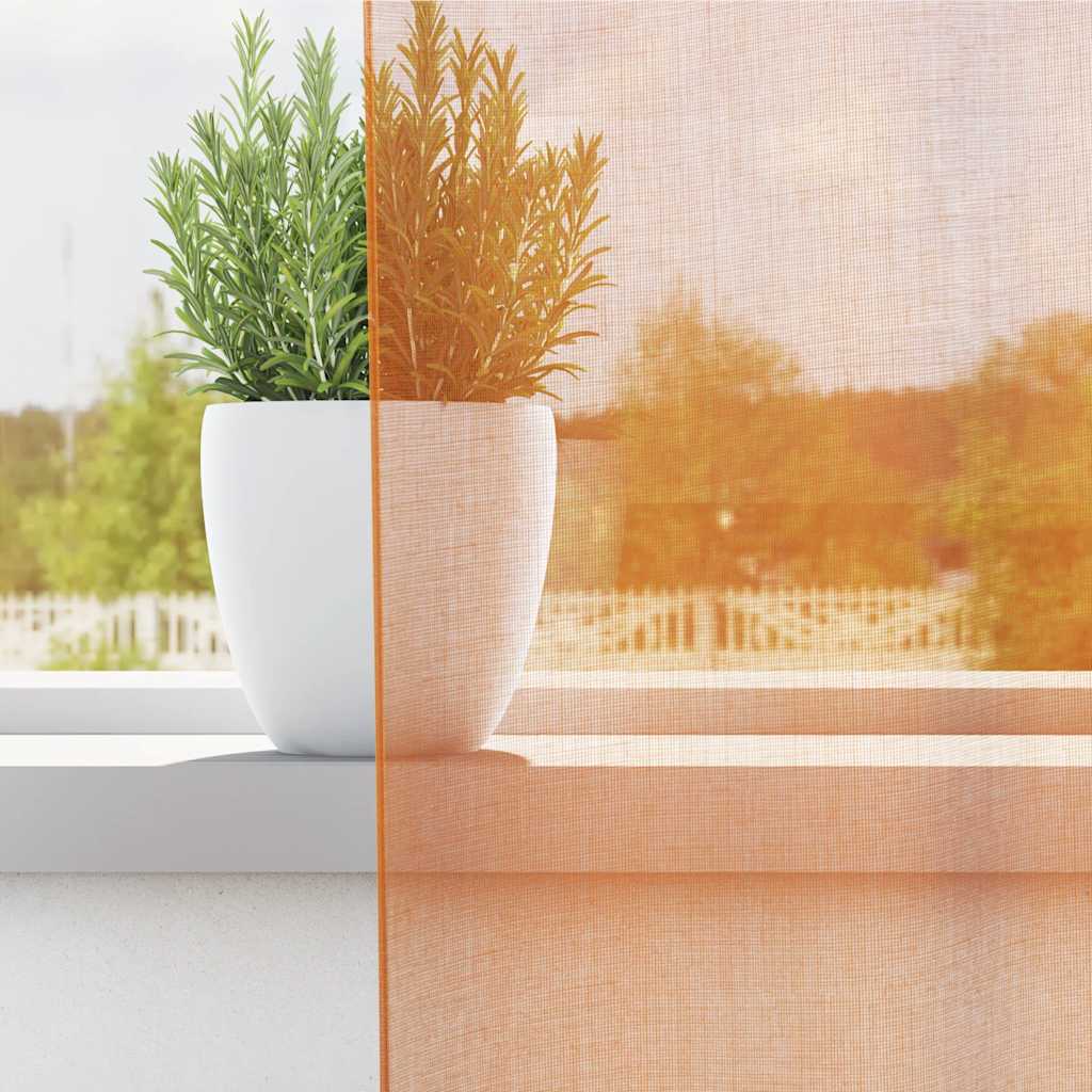 Voilegardiner med hemper 2 stk oransje 140x260 cm