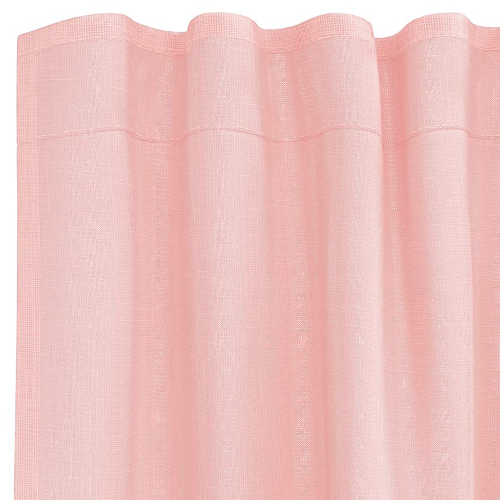 Voilegardiner med hemper 2 stk rosa 140x175 cm