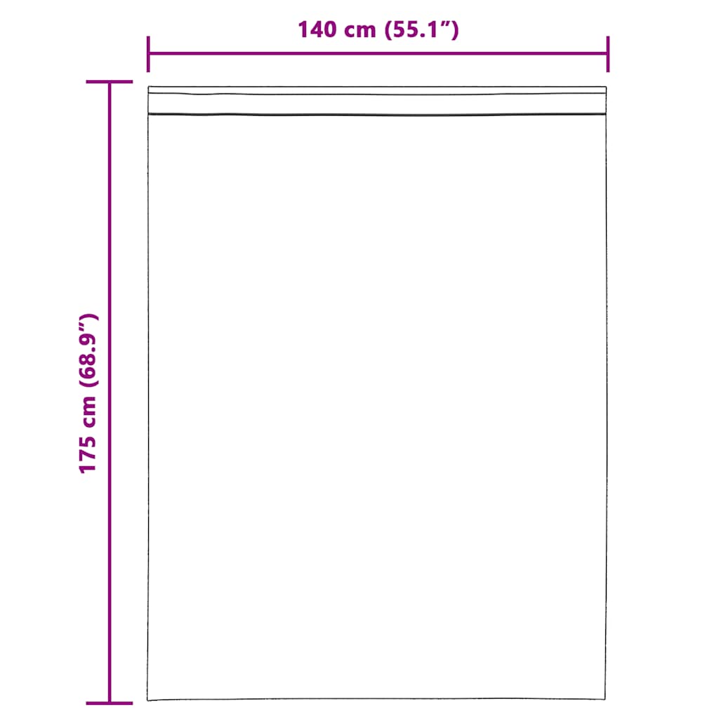 Voilegardiner med hemper 2 stk lilla 140x175 cm