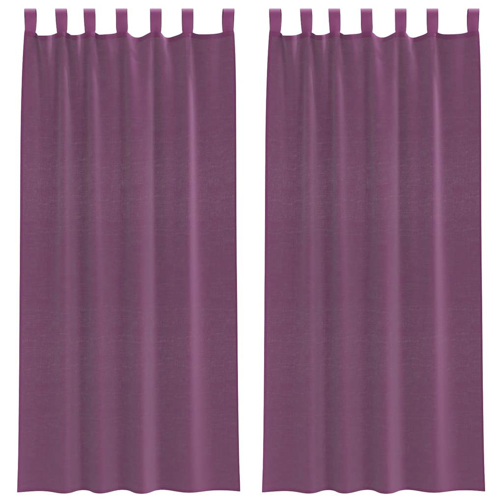 Voilegardiner med hemper 2 stk lilla 140x225 cm vidaXL