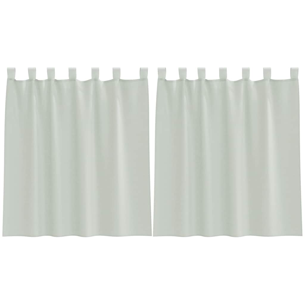 Voilegardiner med hemper 2 stk lysegrå 140x140 cm