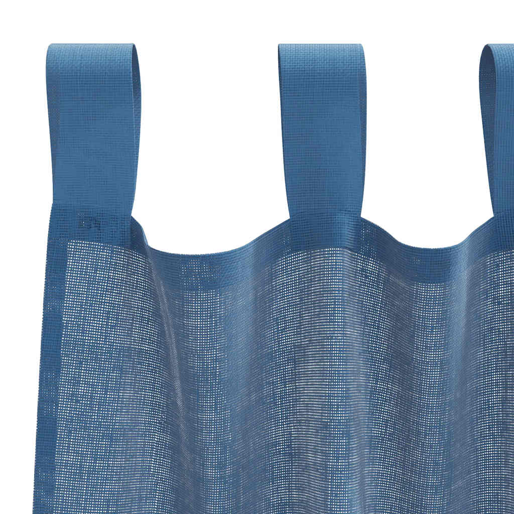 Voile gardiner med hemper 2 stk kongeblå 140x225 cm