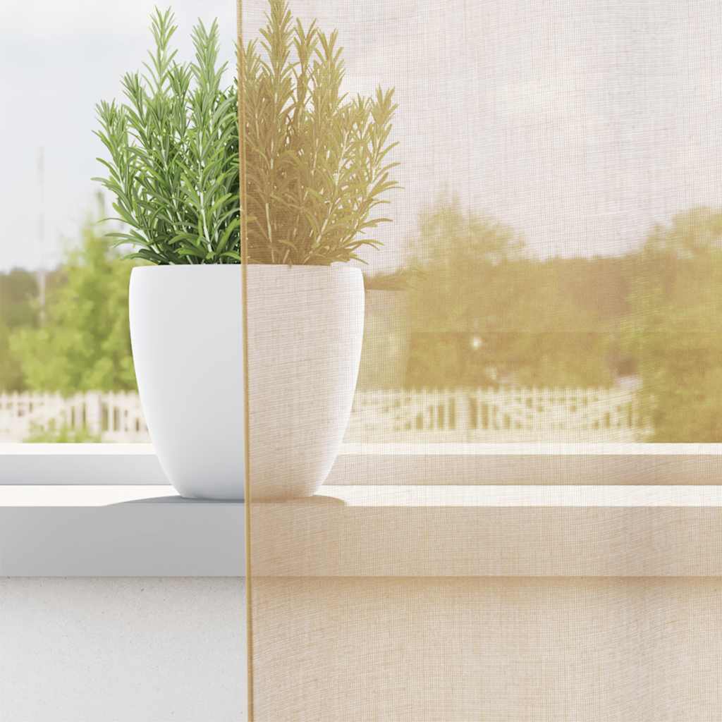 Voilegardiner med hemper 2 stk sand 140x140 cm