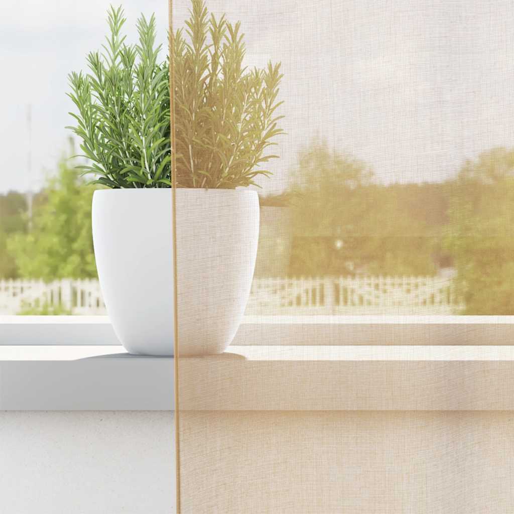 Voilegardiner med hemper 2 stk sand 140x245 cm