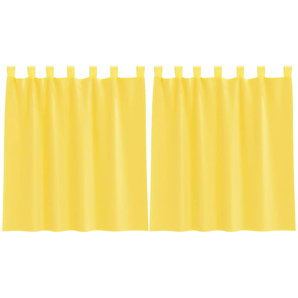 Voilegardiner med hemper 2 stk gul 140x140 cm