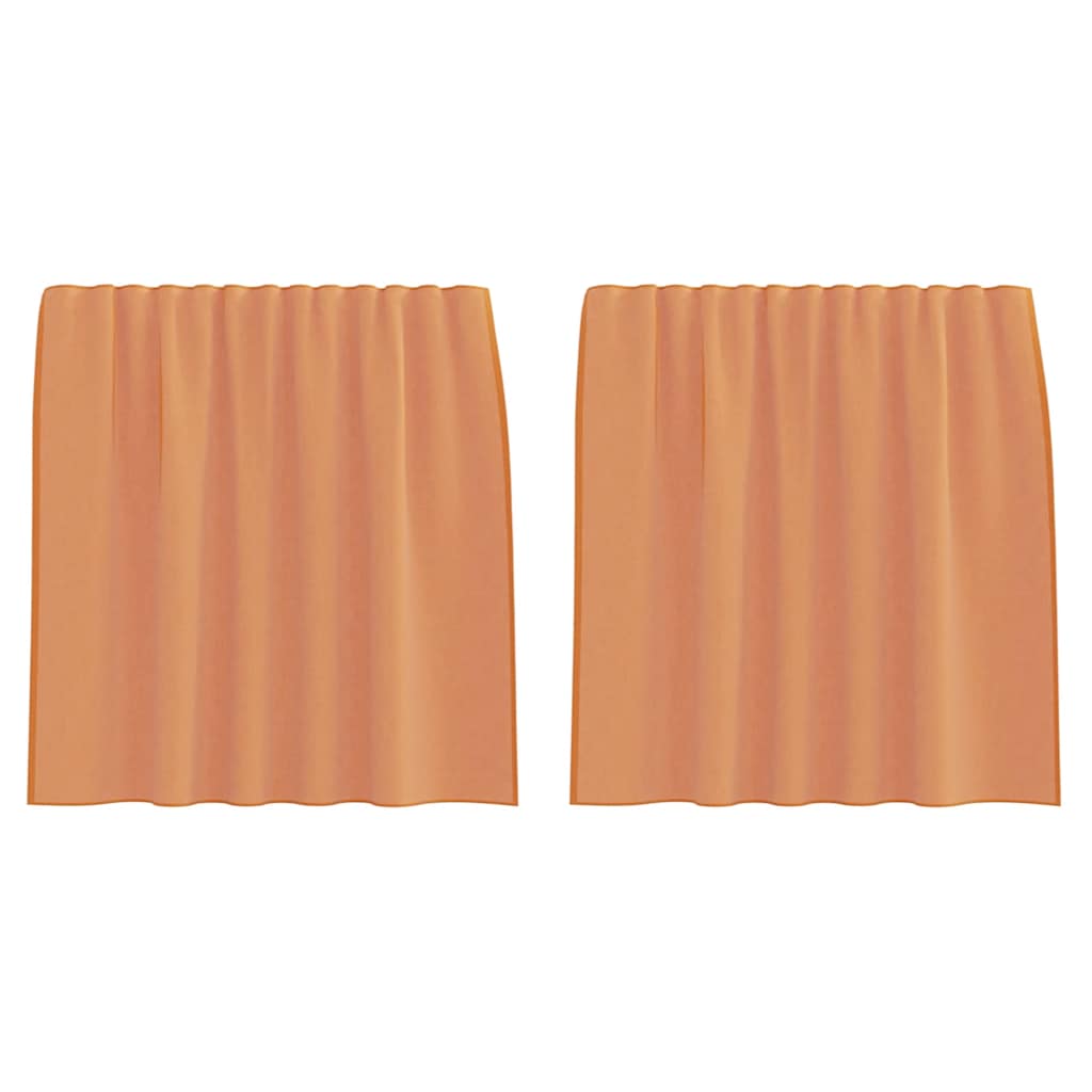 Voilegardiner med hemper 2 stk terrakotta 140x140 cm