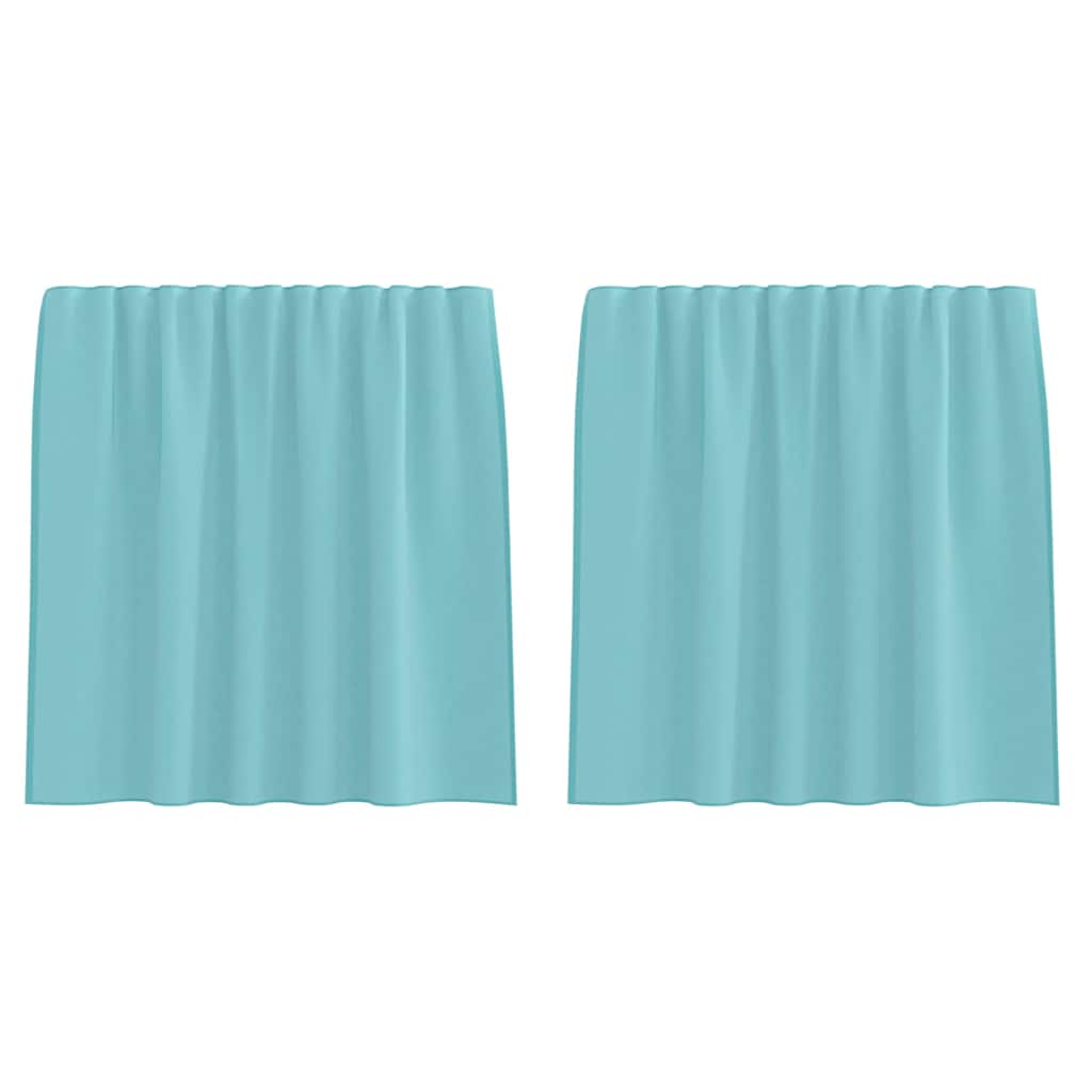 Voilegardiner med hemper 2 stk turkis 140x140 cm