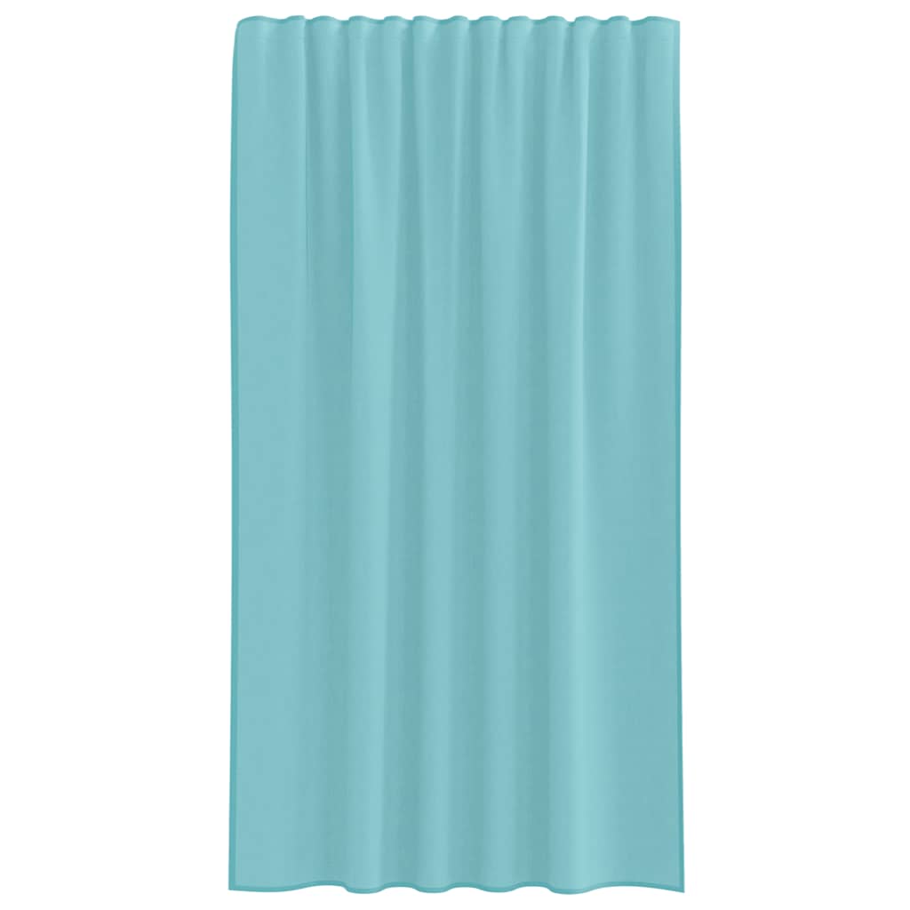Voilegardiner med hemper 2 stk turkis 140x175 cm