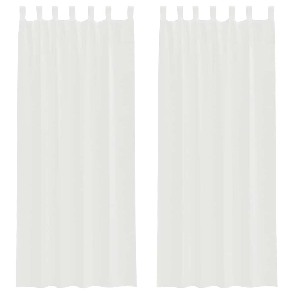 Voilegardiner med hemper 2 stk hvit 140x260 cm