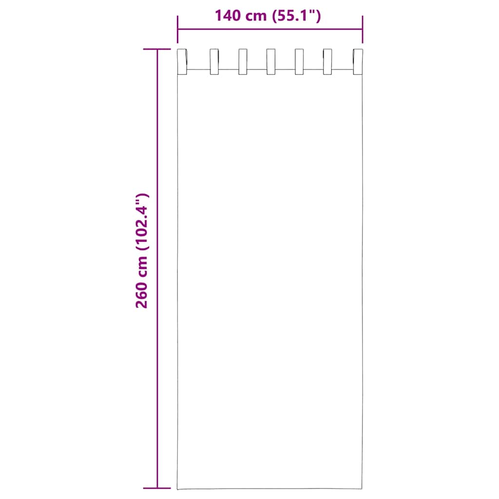 Voilegardiner med hemper 2 stk hvit 140x260 cm