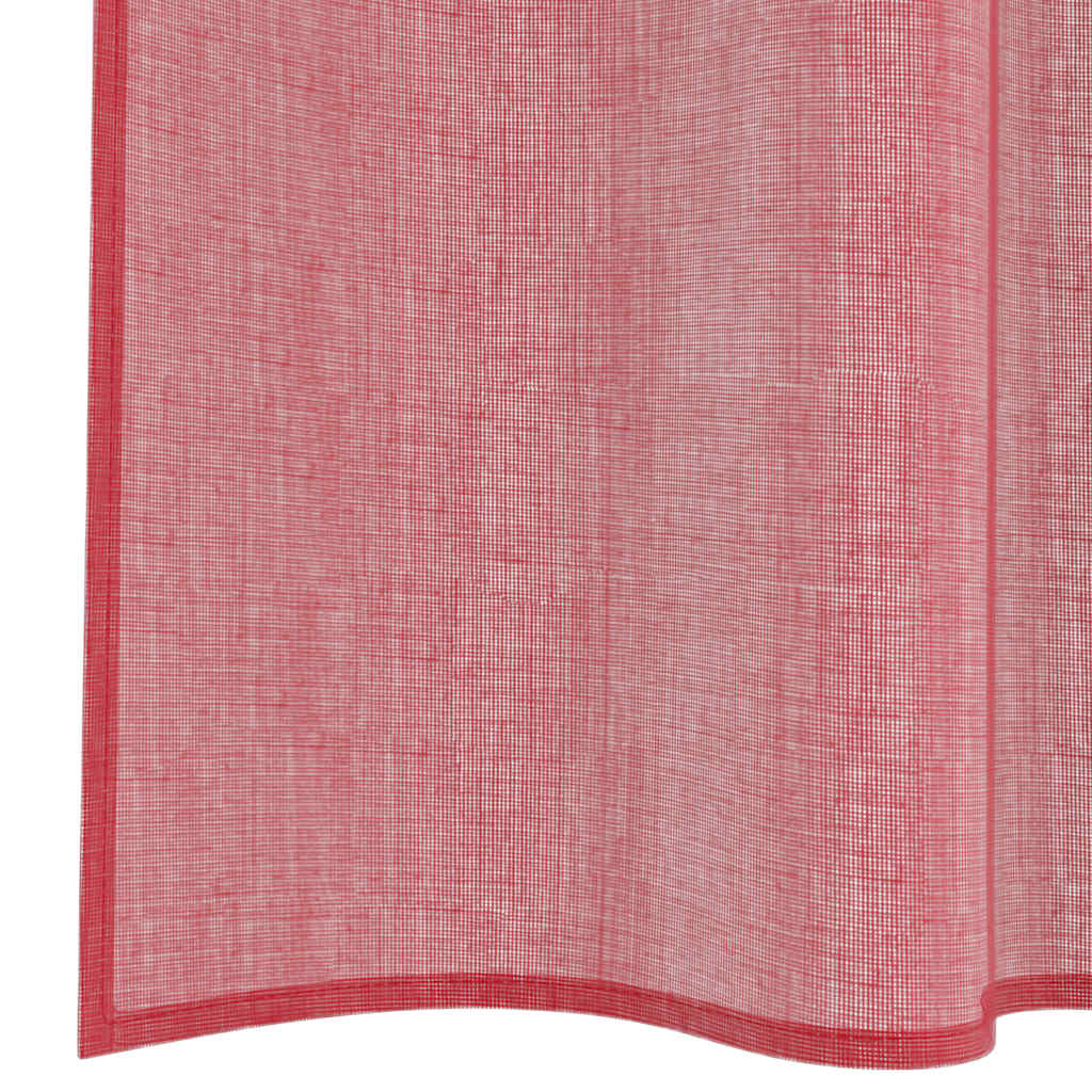 Voilegardiner med hemper 2 stk vinrød 140x245 cm