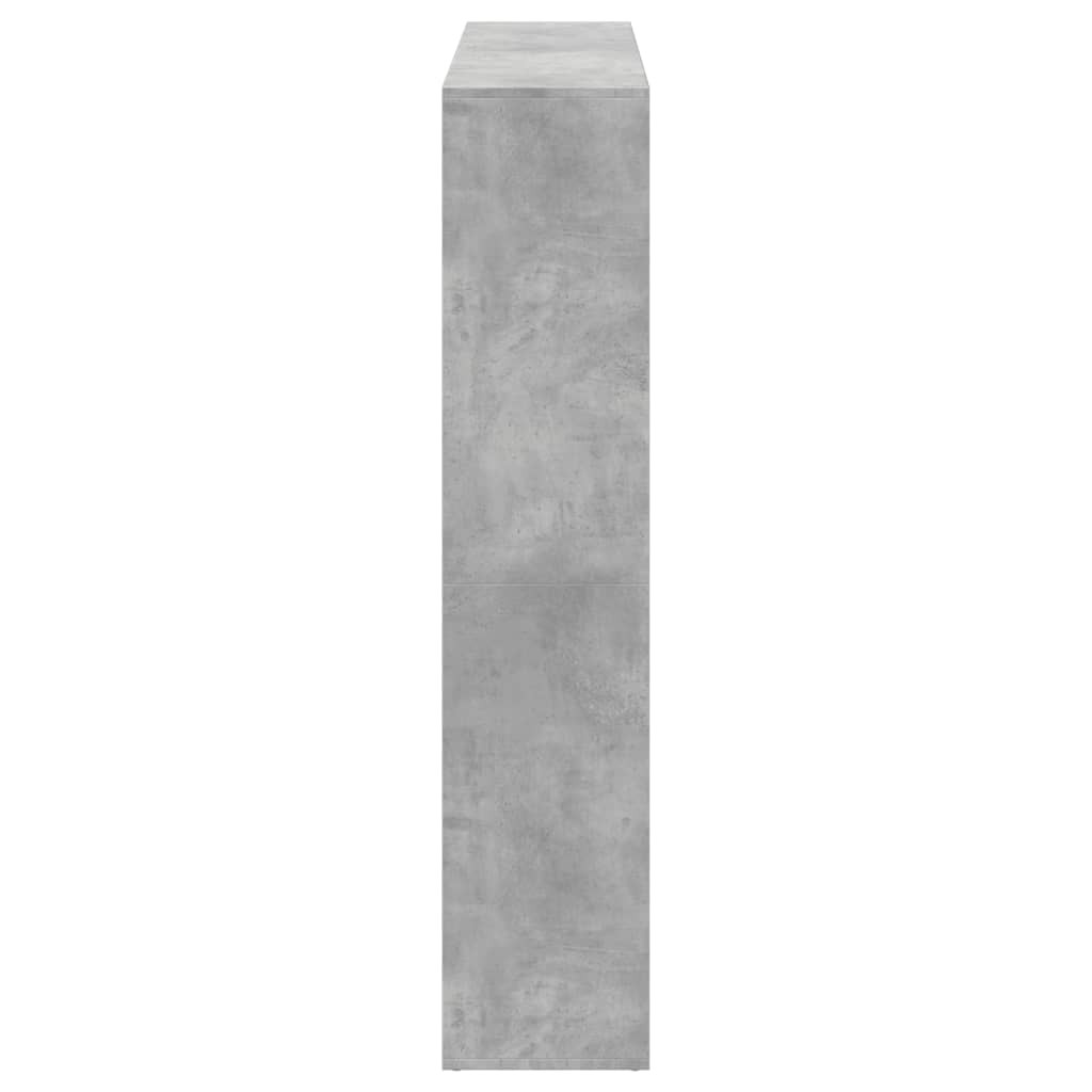 Bokhylle betonggrå 137,5x29x137,5 cm konstruert tre