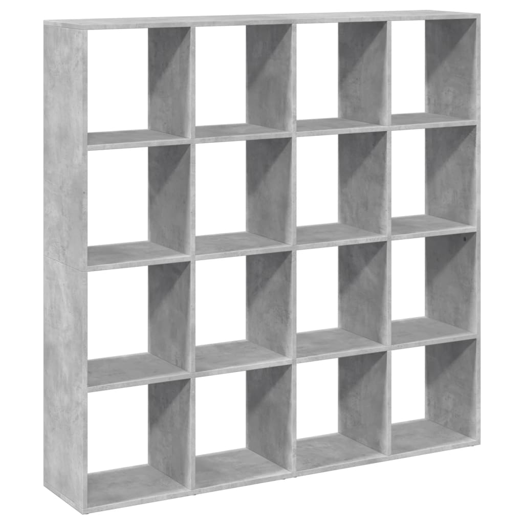 Bokhylle betonggrå 137,5x29x137,5 cm konstruert tre