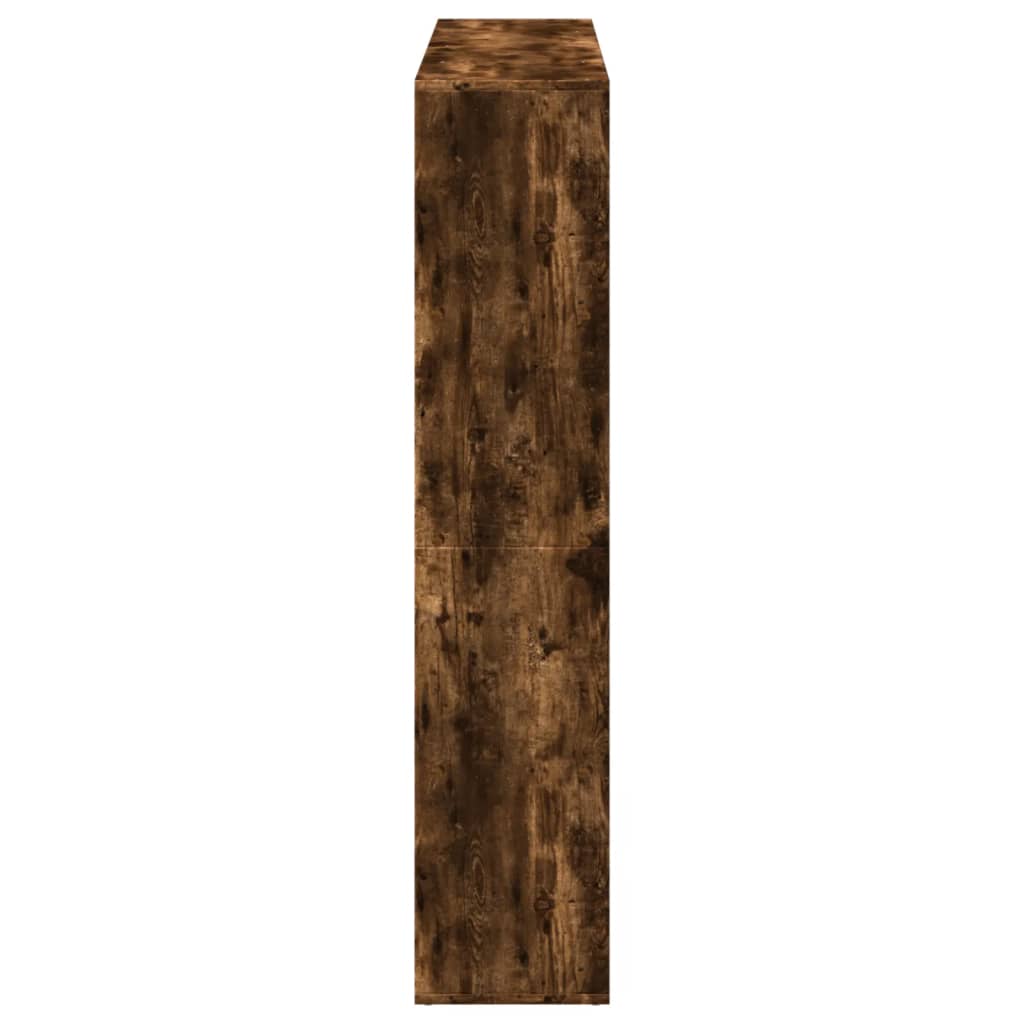 Bokhylle røkt eik 137,5x29x137,5 cm konstruert tre