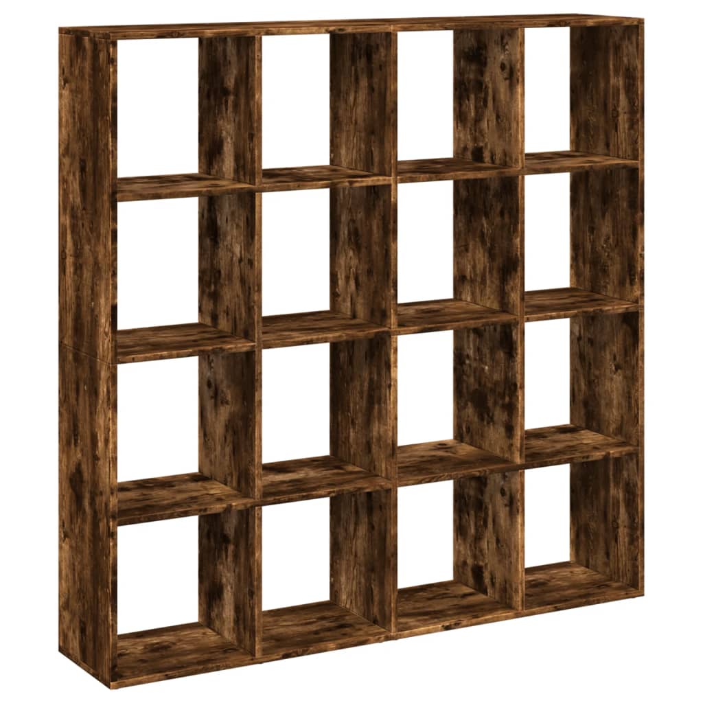 Bokhylle røkt eik 137,5x29x137,5 cm konstruert tre