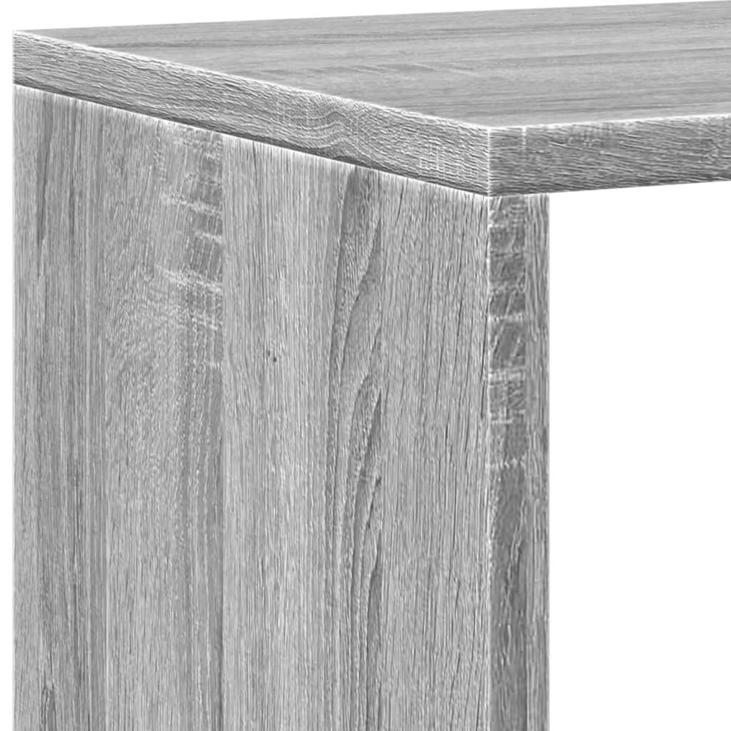 Bokhylle grå sonoma 137,5x29x137,5 cm konstruert tre