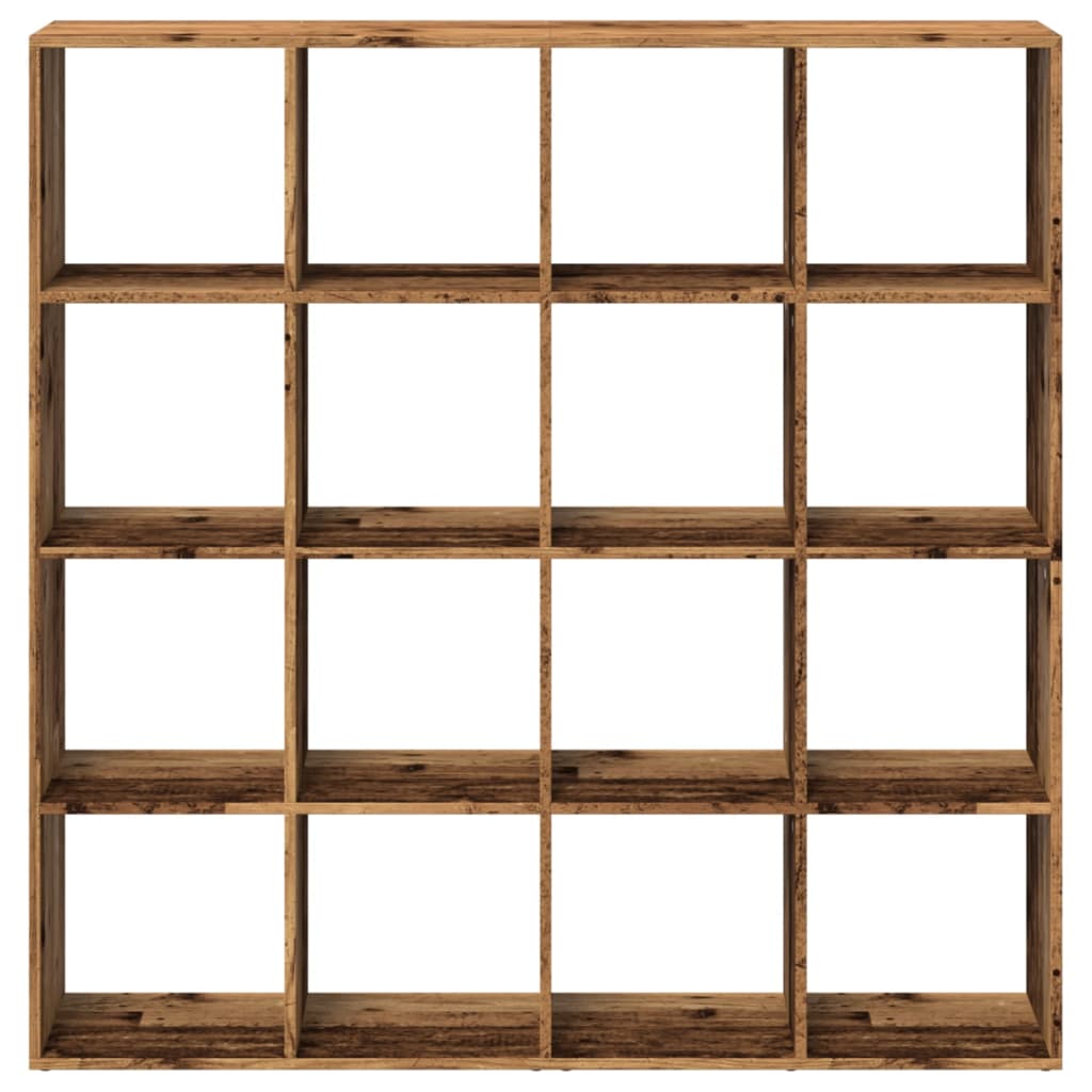 Bokhylle gammelt tre 137,5x29x137,5 cm konstruert tre