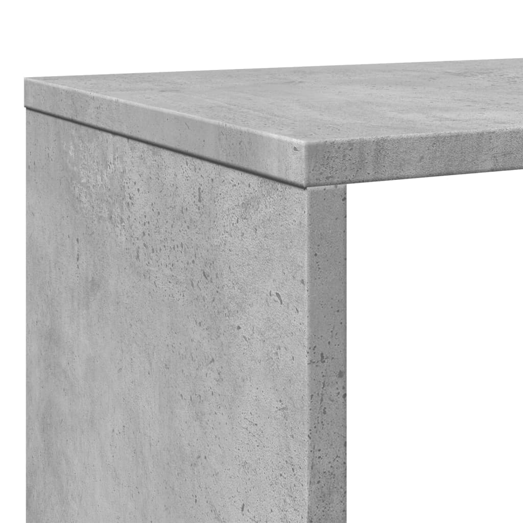 Bokhylle betonggrå 102x29x143 cm konstruert tre