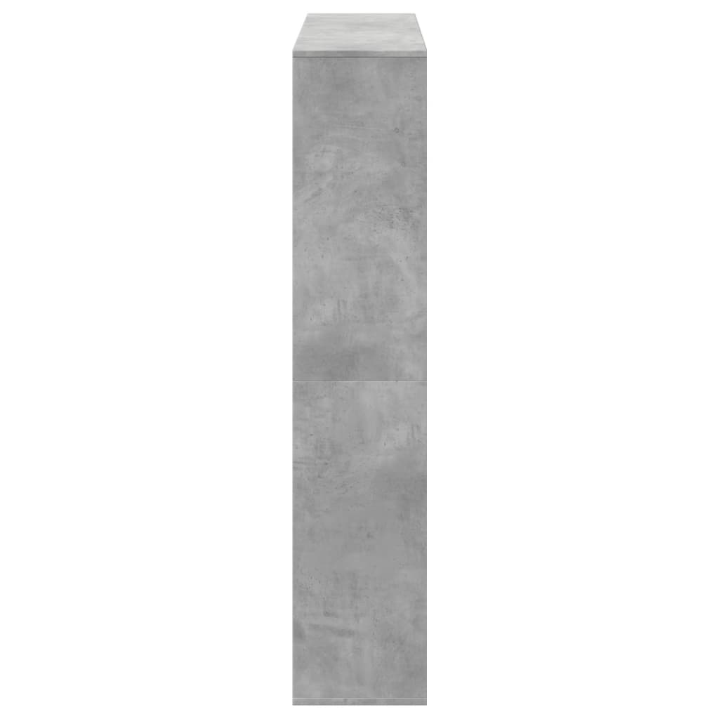 Bokhylle betonggrå 132x29x141,5 cm konstruert tre