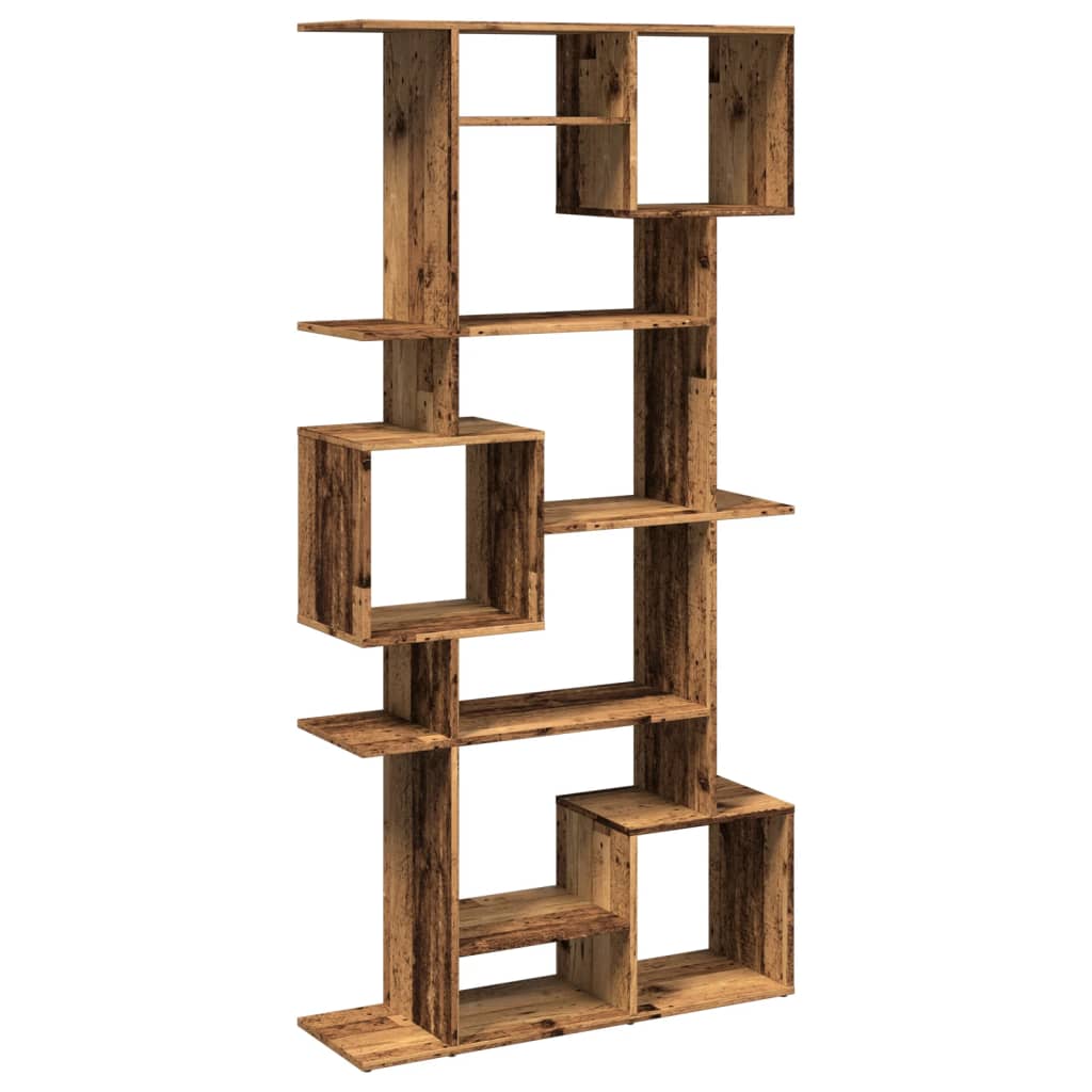 Bokhylle gammelt tre 92x29x188 cm konstruert tre