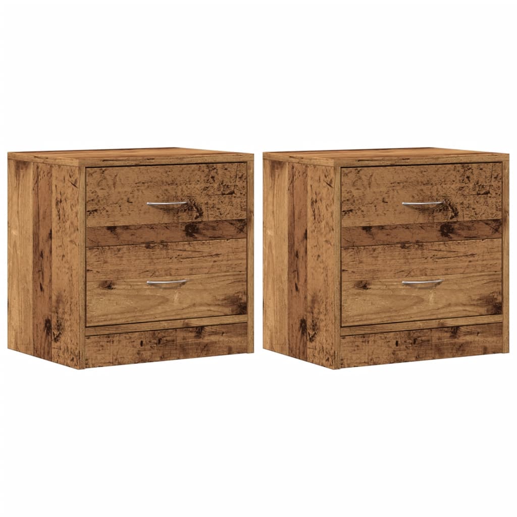 Nattbord 2 stk gammelt tre 40x30x40 cm konstruert tre