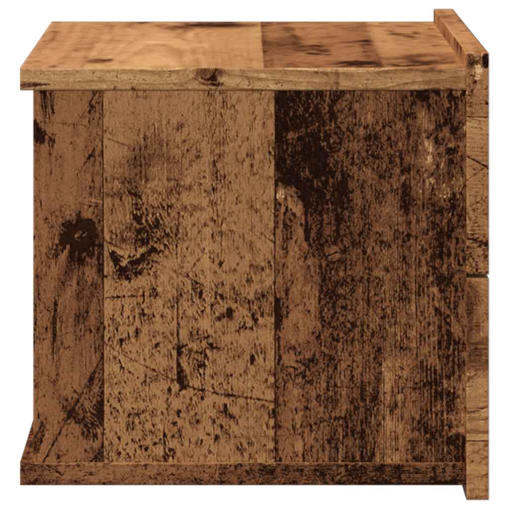 Veggmontert nattbord gammelt tre 40x32x30 cm