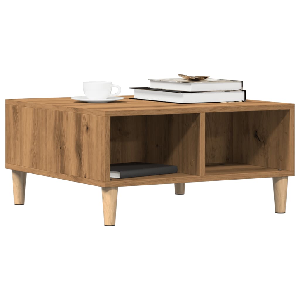 Salongbord artisan eik 60x60x30 cm konstruert tre
