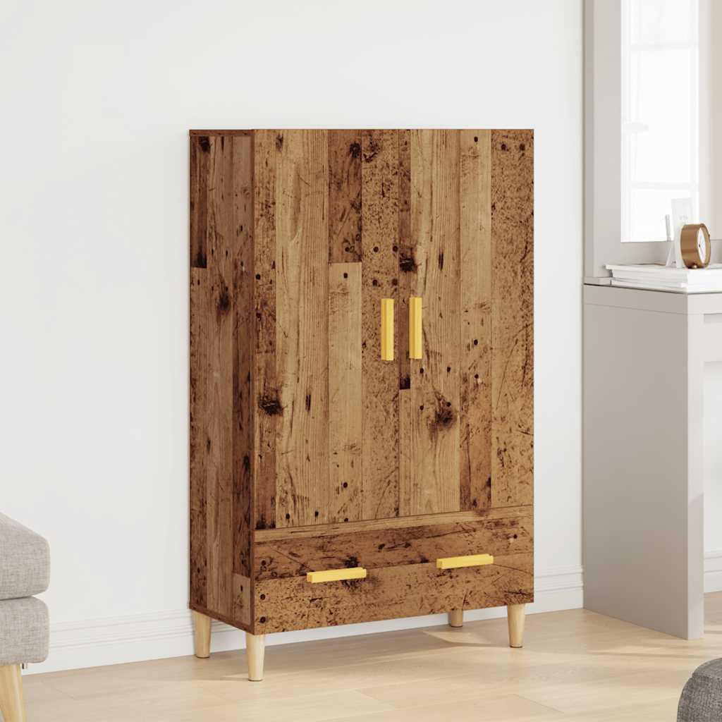 Highboard gammelt tre 70x31x115 cm konstruert tre