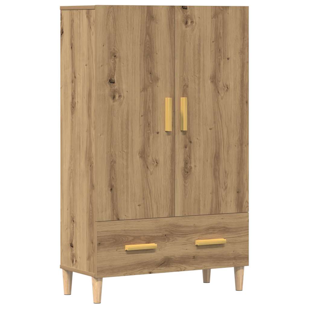 Highboard artisan eik 70x31x115 cm konstruert tre