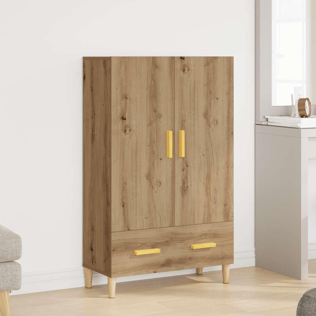 Highboard artisan eik 70x31x115 cm konstruert tre
