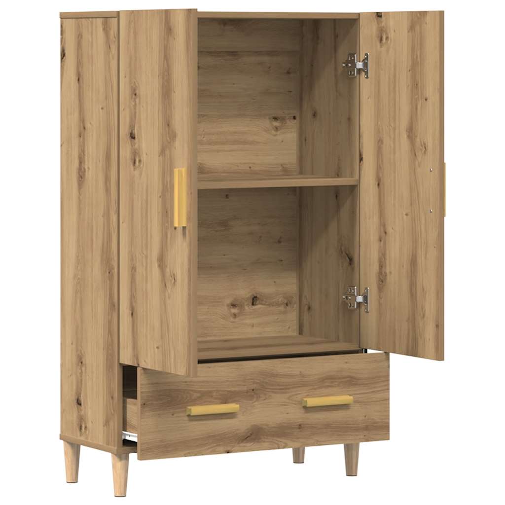 Highboard artisan eik 70x31x115 cm konstruert tre