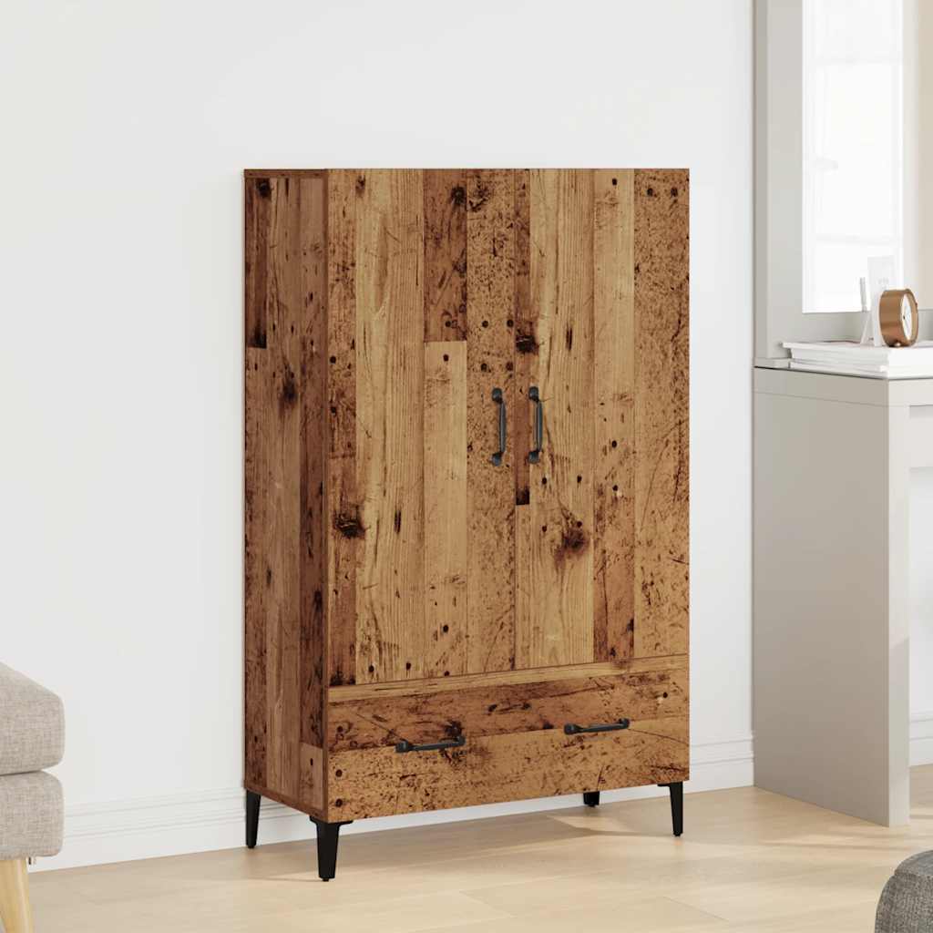 Highboard gammelt tre 70x31x115 cm konstruert tre