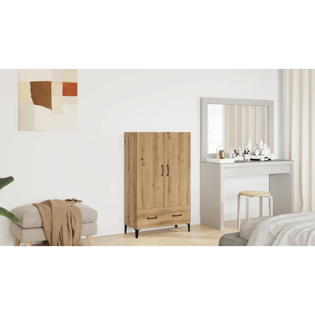 Highboard artisan eik 70x31x115 cm konstruert tre