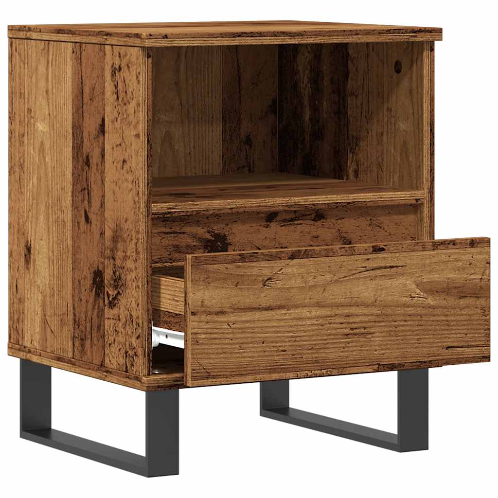 Nattbord 2 stk gammelt tre 40x35x50 cm konstruert tre