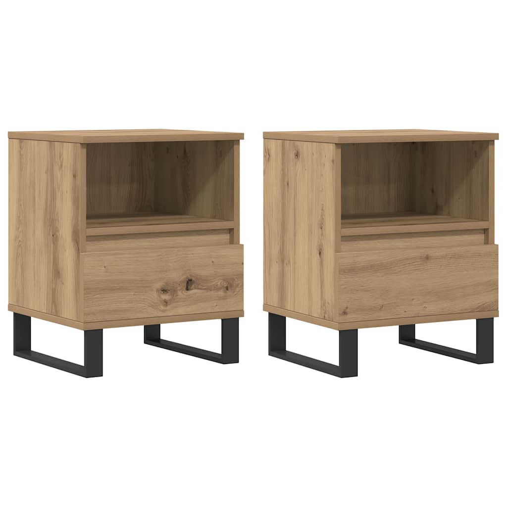 Nattbord 2 stk artisan eik 40x35x50 cm konstruert tre