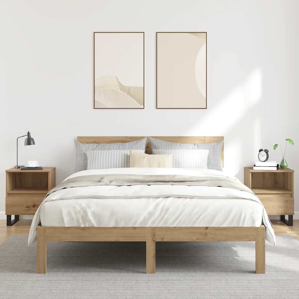 Nattbord 2 stk artisan eik 40x35x50 cm konstruert tre