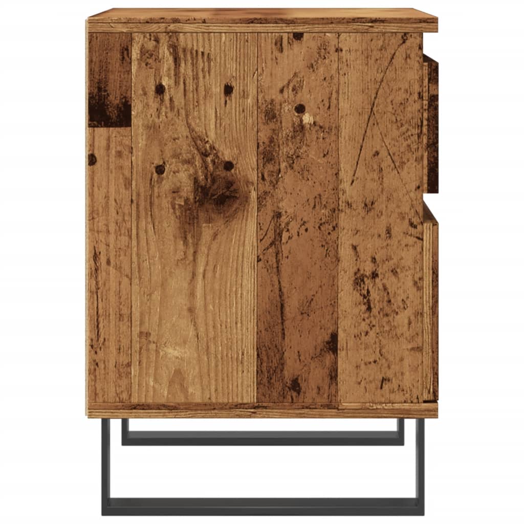 Nattbord 2 stk gammelt tre 40x35x50 cm konstruert tre