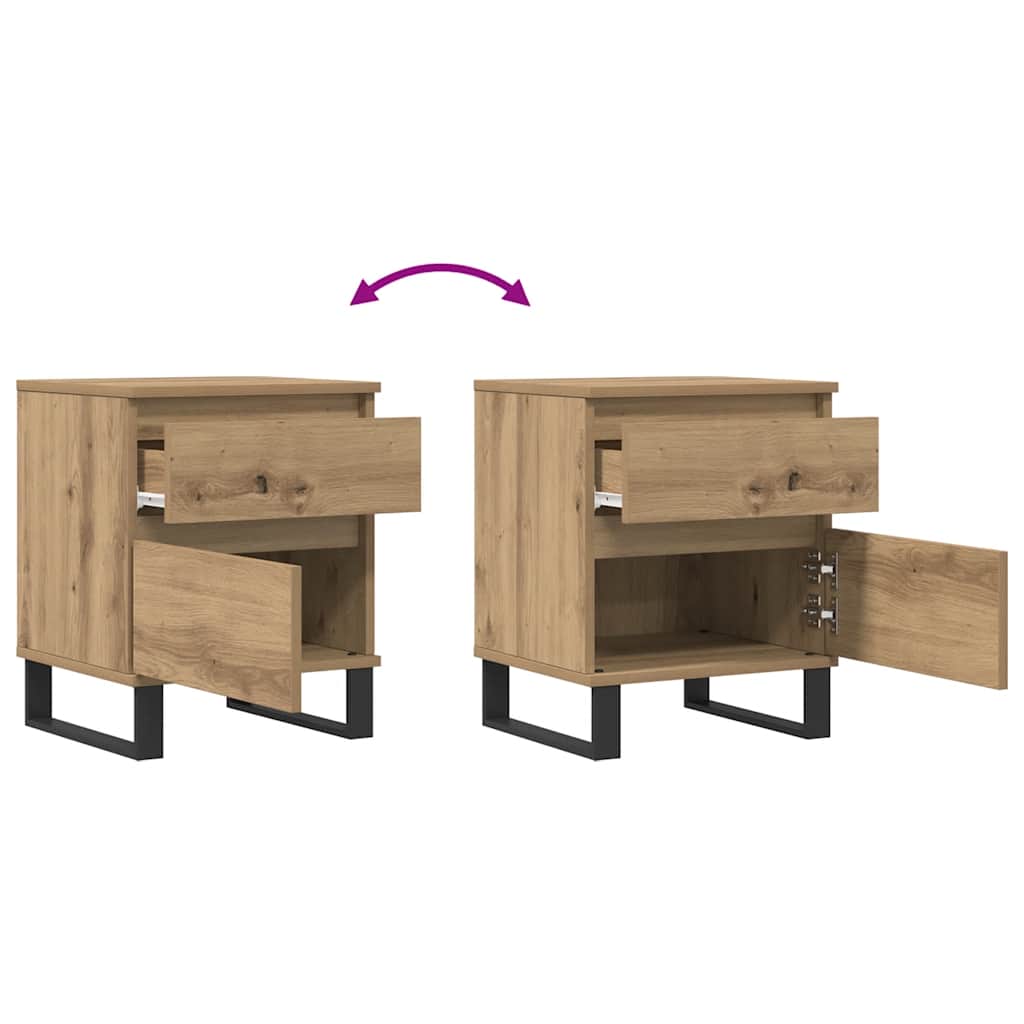 Nattbord 2 stk artisan eik 40x35x50 cm konstruert tre