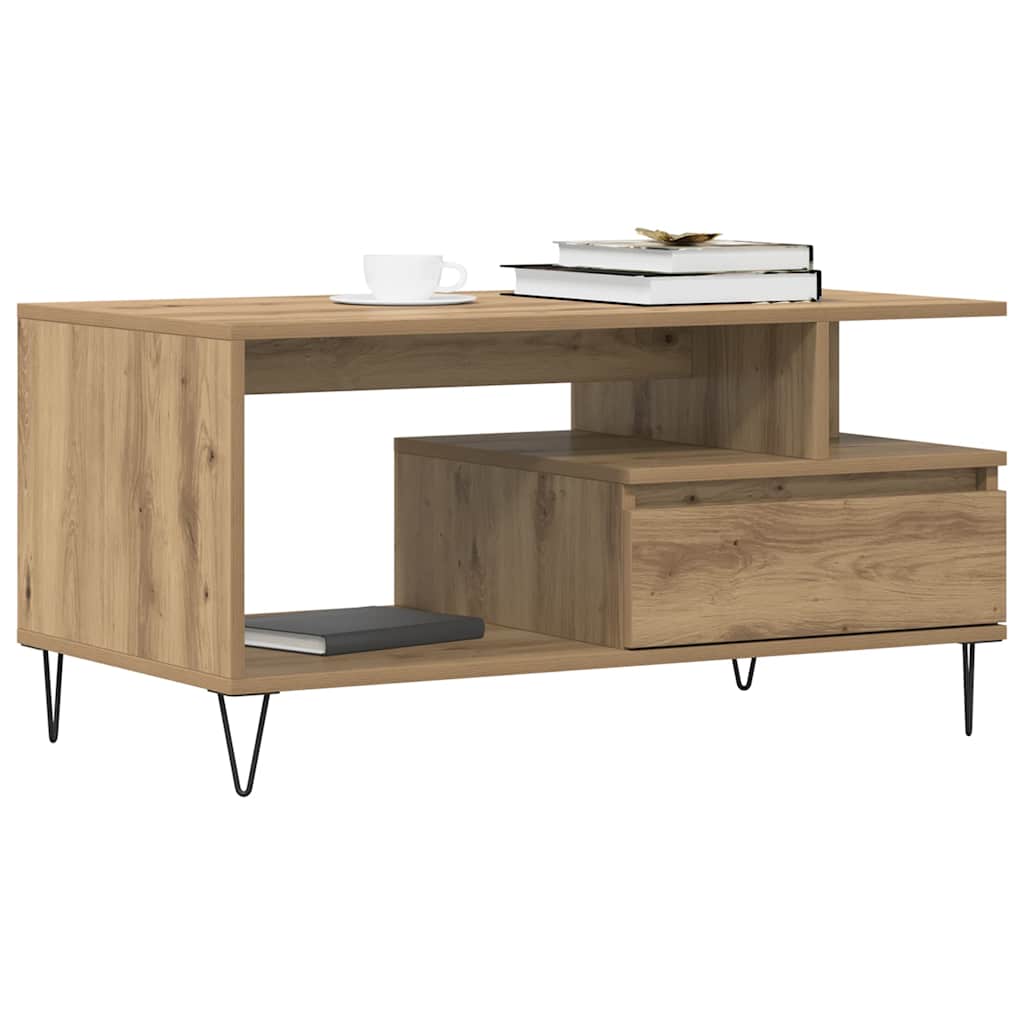Salongbord artisan eik 90x49x45 cm konstruert tre