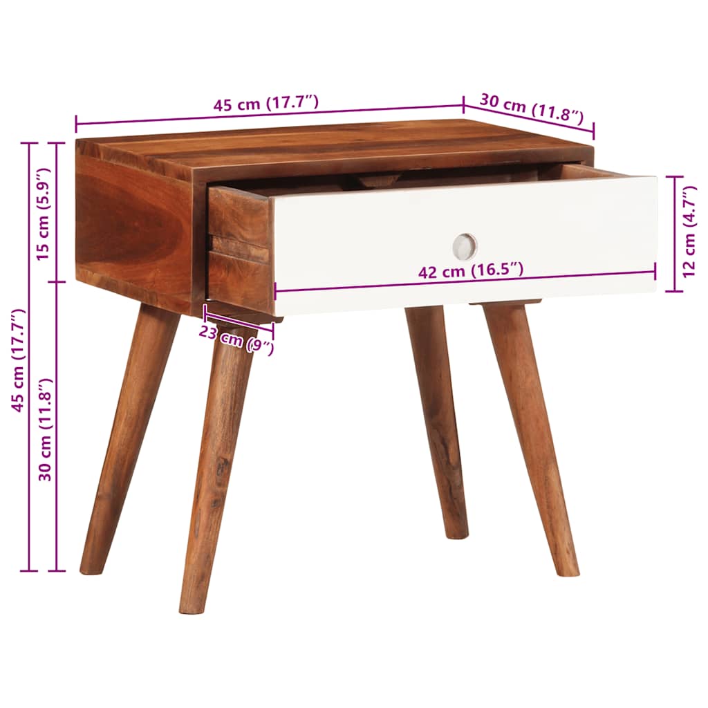 Sidebord 45x30x45 cm heltre akasie